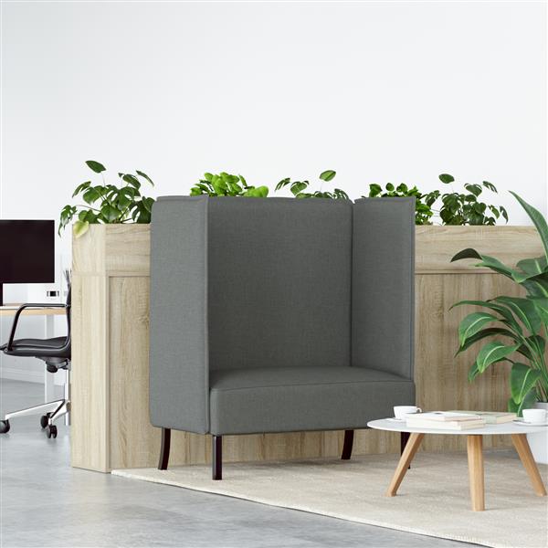 Grote foto vidaxl hoge rugbank donkergrijs 109x56x121 cm stoffen huis en inrichting bankstellen