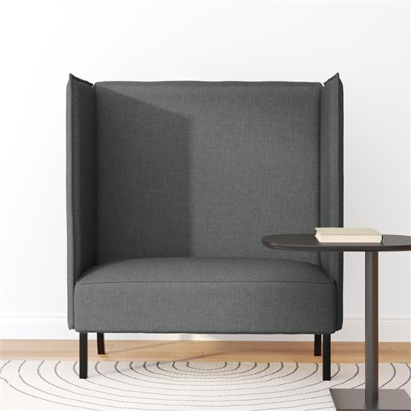 Grote foto vidaxl hoge rugbank donkergrijs 109x56x121 cm stoffen huis en inrichting bankstellen