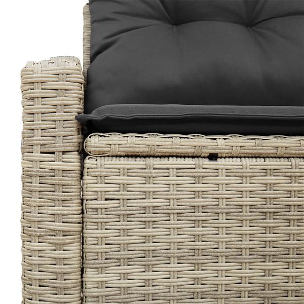 Grote foto vidaxl tuinbank 2 zits met opbergruimte en kussens poly rattan grijs tuin en terras tuinmeubelen