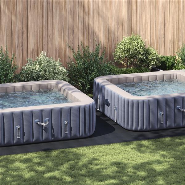 Grote foto vidaxl rechthoekige zwembadbedekking zwart pvc 750 x 372 cm waterdicht tuin en terras zwembaden toebehoren
