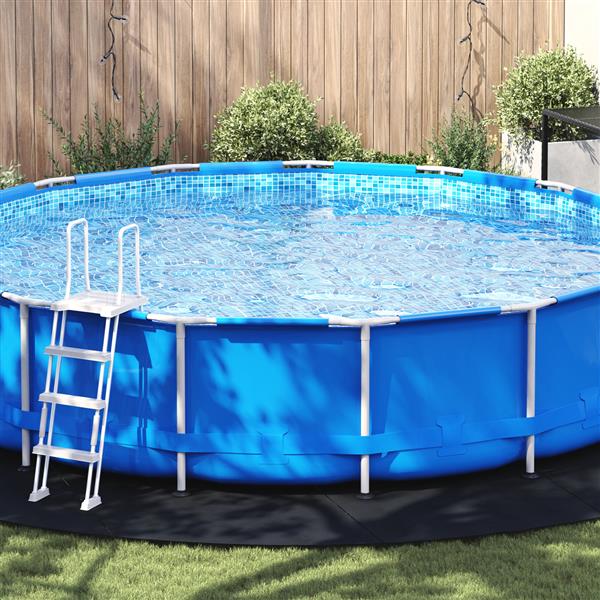 Grote foto vidaxl ronde zwembad cover zwart kunststof 610 cm tuin en terras zwembaden toebehoren