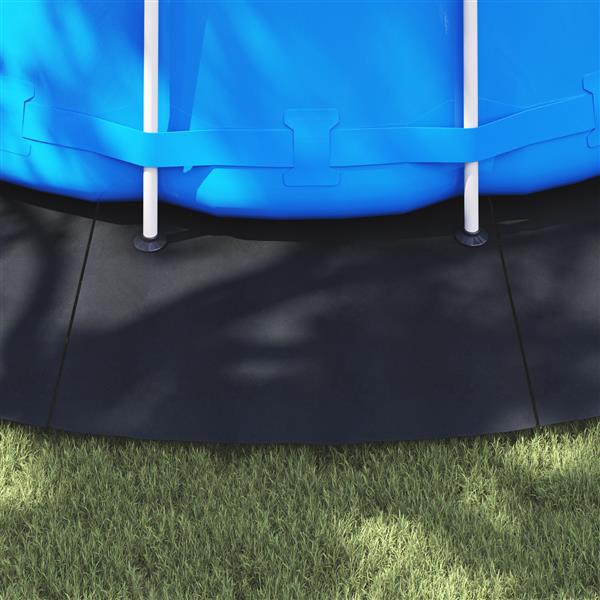 Grote foto vidaxl ronde zwembad cover zwart kunststof 610 cm tuin en terras zwembaden toebehoren