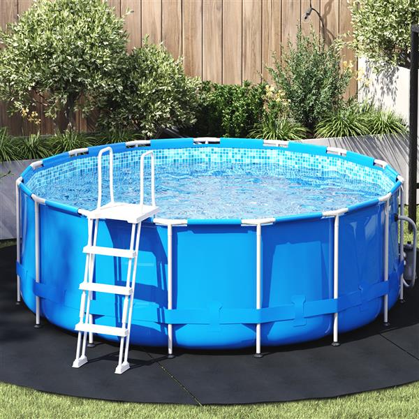 Grote foto vidaxl ronde zwembadcover zwart polyethyleen 306 cm tuin en terras zwembaden toebehoren