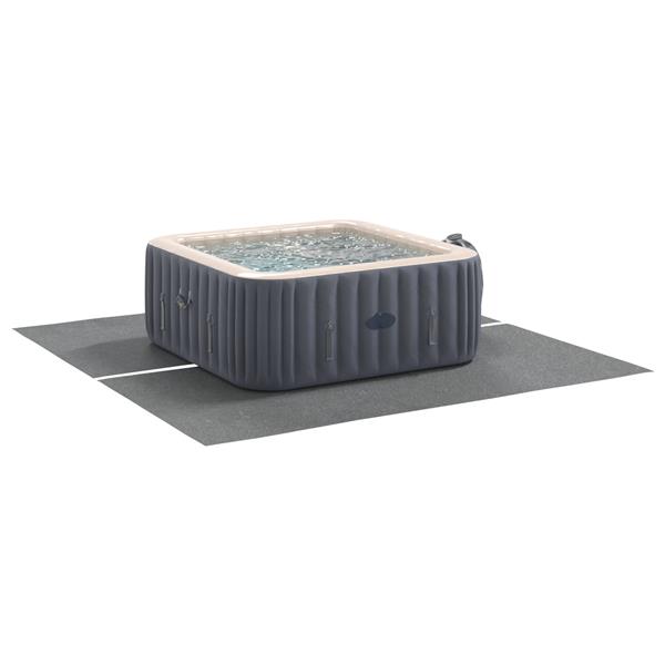 Grote foto vidaxl vierkante zwembadbedekking lichtgrijs polyester 274 x 274 cm tuin en terras zwembaden toebehoren