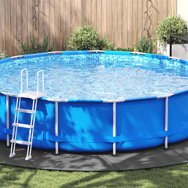 Grote foto vidaxl ronde zwembadhoes lichtgrijs polyethyleen 610 cm tuin en terras zwembaden toebehoren