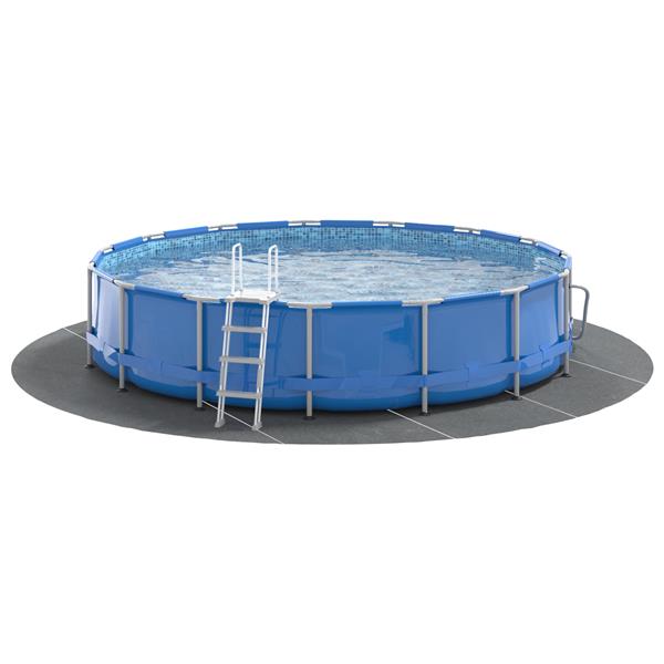 Grote foto vidaxl ronde zwembadhoes lichtgrijs polyethyleen 610 cm tuin en terras zwembaden toebehoren