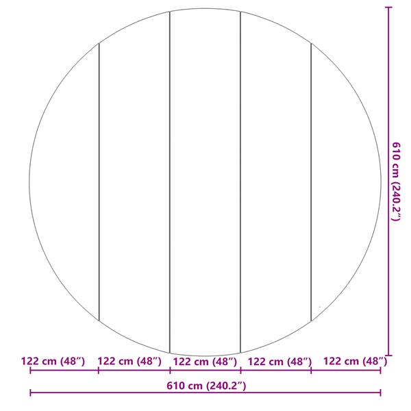 Grote foto vidaxl ronde zwembadhoes lichtgrijs kunststof 610 cm zwembadhoes tuin en terras zwembaden toebehoren