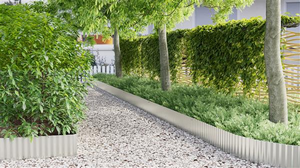 Grote foto vidaxl tuinrand 25 cm x 10 m golvend flexibel gegalvaniseerd staal tuin en terras tuindecoratie