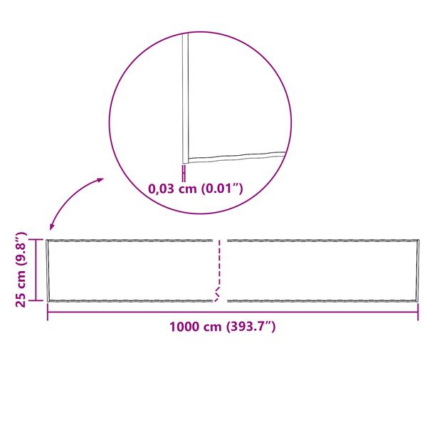 Grote foto vidaxl tuinrand 25 cm x 10 m golvend flexibel gegalvaniseerd staal tuin en terras tuindecoratie
