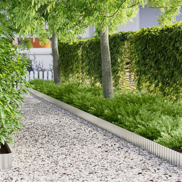 Grote foto vidaxl graskanten 20 cm x 10 m flexibel gegalvaniseerd golfstaal tuin en terras tuindecoratie