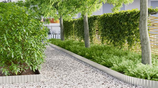 Grote foto vidaxl graskanten 20 cm x 10 m flexibel gegalvaniseerd golfstaal tuin en terras tuindecoratie