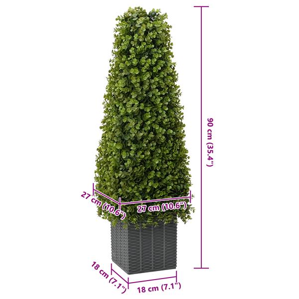 Grote foto vidaxl kunstplant eucalyptusboom met pot 27x27x90 cm groen tuin en terras sierplanten