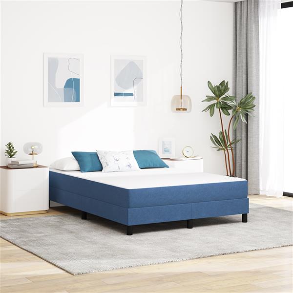 Grote foto vidaxl pocketveringmatras medium 160x200x20 cm stof blauw huis en inrichting matrassen en bedbodems