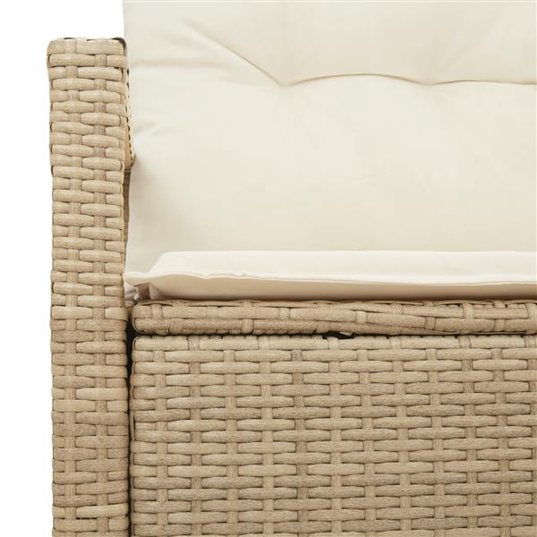 Grote foto vidaxl tuinbank 2 zits met kussens poly rattan beige tuin en terras tuinmeubelen