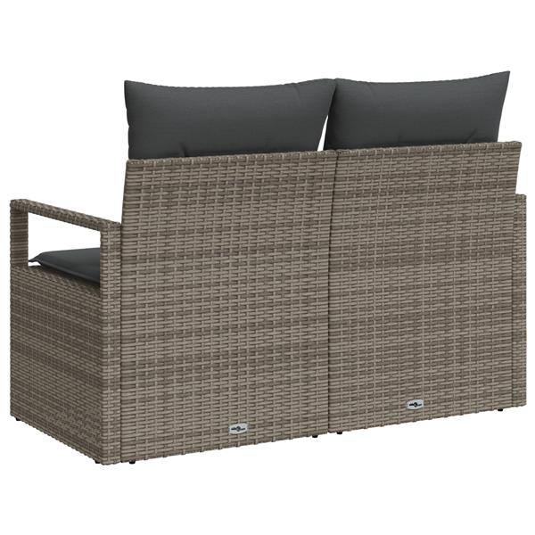 Grote foto vidaxl tuinbank 2 zits met kussens poly rattan grijs tuin en terras tuinmeubelen