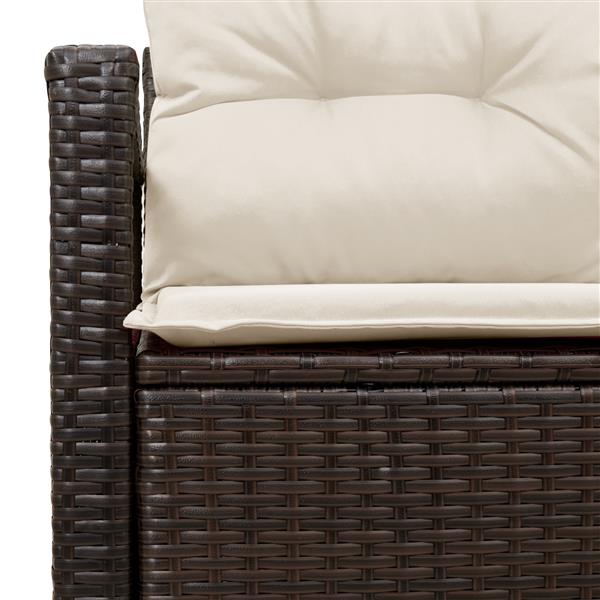 Grote foto vidaxl tuinbank 2 zits met kussens poly rattan bruin tuin en terras tuinmeubelen