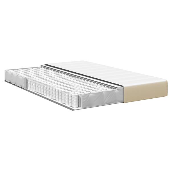 Grote foto vidaxl pocketveringmatras medium 140x190x20 cm stof lichtgroen grijs huis en inrichting matrassen en bedbodems