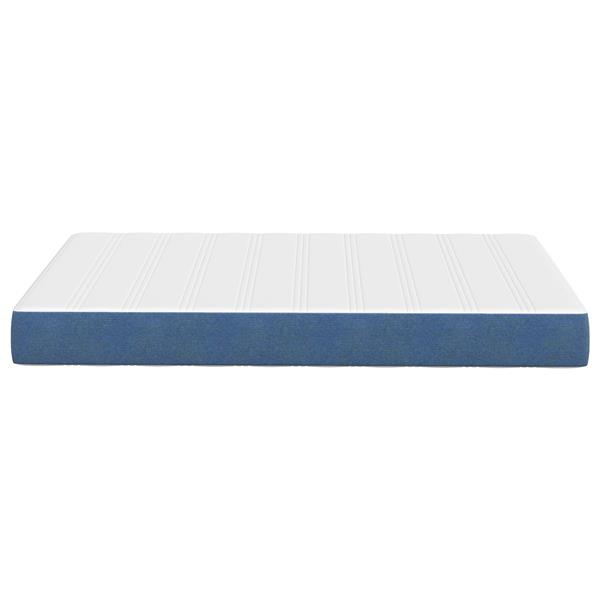 Grote foto vidaxl pocketveringmatras medium 120x200x20 cm stof blauw huis en inrichting matrassen en bedbodems