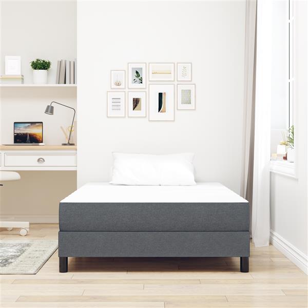 Grote foto vidaxl pocketveringmatras medium 120x200x20 cm stof donkergrijs huis en inrichting matrassen en bedbodems