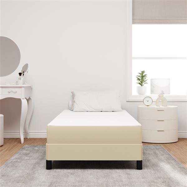 Grote foto vidaxl pocketveringmatras medium 100x200x20 cm stof lichtgroen grijs huis en inrichting matrassen en bedbodems