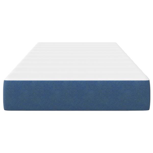 Grote foto vidaxl pocketveringmatras medium 90x200x20 cm stof blauw huis en inrichting matrassen en bedbodems
