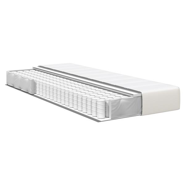 Grote foto vidaxl pocketveringsmatras medium 90x200x20 cm stof cr mekleurig huis en inrichting matrassen en bedbodems