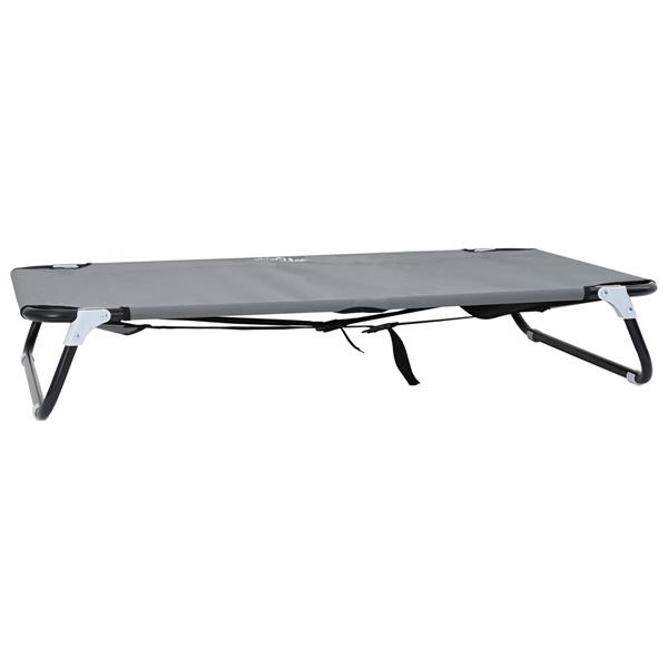 Grote foto vidaxl inklapbaar hondenbed lichtgrijs metalen frame stofbed dieren en toebehoren toebehoren