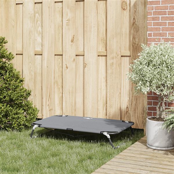 Grote foto vidaxl inklapbaar hondenbed lichtgrijs metalen frame stofbed dieren en toebehoren toebehoren
