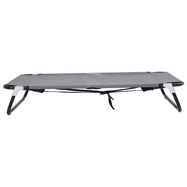 Grote foto vidaxl inklapbaar hondenbed lichtgrijs metalen frame stofbed dieren en toebehoren toebehoren