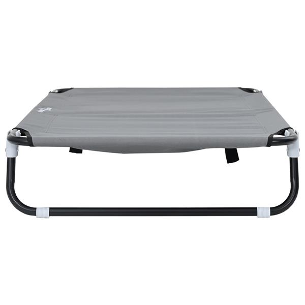 Grote foto vidaxl inklapbaar hondenbed lichtgrijs metalen frame stofbed dieren en toebehoren toebehoren