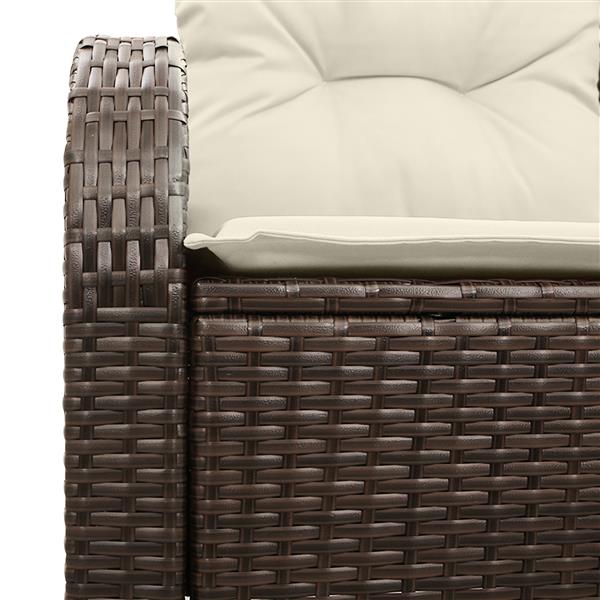 Grote foto vidaxl tuinbank 2 zits met opbergruimte en kussens poly rattan bruin tuin en terras tuinmeubelen