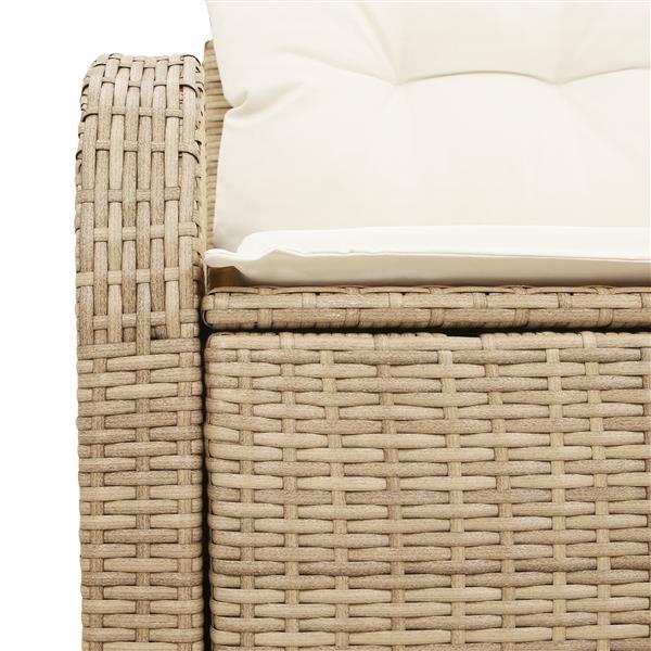 Grote foto vidaxl tuinbank 2 zits met kussens poly rattan beige tuin en terras tuinmeubelen