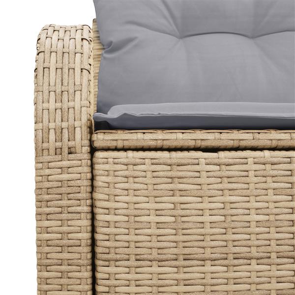 Grote foto vidaxl tuinbank 2 zits met kussens poly rattan beige tuin en terras tuinmeubelen