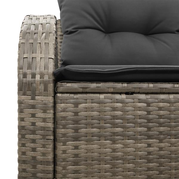Grote foto vidaxl tuinbank 2 zits met kussens poly rattan grijs tuin en terras tuinmeubelen