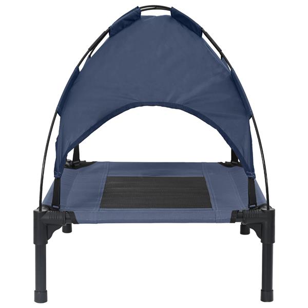 Grote foto vidaxl verhoogd hondenbed marineblauw staal doek 76 x 62 x 70.5 cm dieren en toebehoren toebehoren