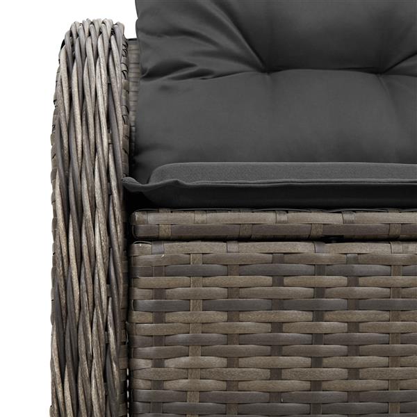 Grote foto vidaxl tuinbank 2 zits met opbergruimte en kussens poly rattan grijs tuin en terras tuinmeubelen