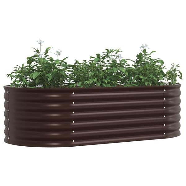Grote foto vidaxl plantenbak verhoogd 160x80x44 cm gegalvaniseerd staal bruin tuin en terras overige tuin en terras
