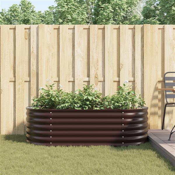 Grote foto vidaxl plantenbak verhoogd 160x80x44 cm gegalvaniseerd staal bruin tuin en terras overige tuin en terras