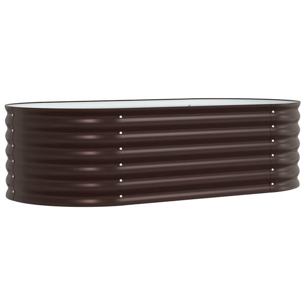 Grote foto vidaxl plantenbak verhoogd 160x80x44 cm gegalvaniseerd staal bruin tuin en terras overige tuin en terras
