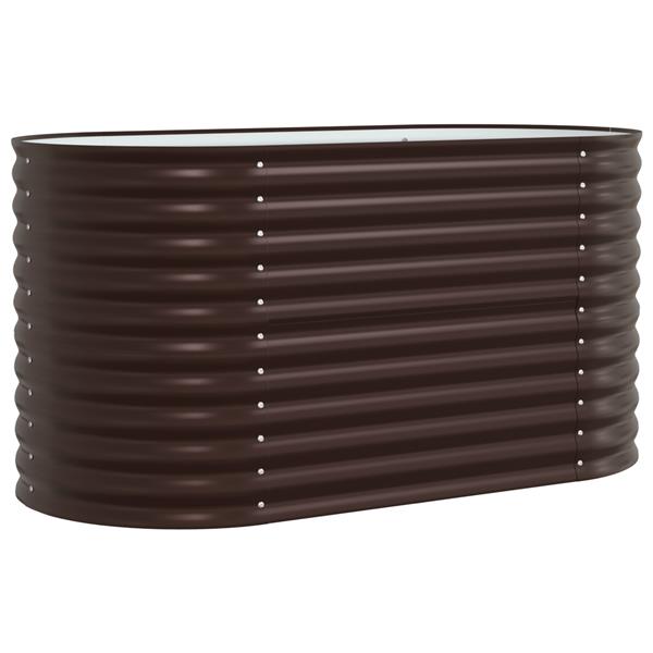 Grote foto vidaxl plantenbak verhoogd 160x80x81 cm gegalvaniseerd staal bruin tuin en terras overige tuin en terras