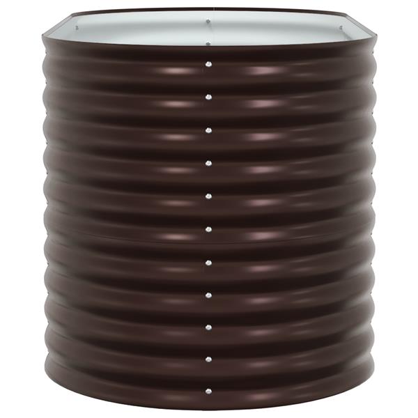 Grote foto vidaxl plantenbak verhoogd 160x80x81 cm gegalvaniseerd staal bruin tuin en terras overige tuin en terras