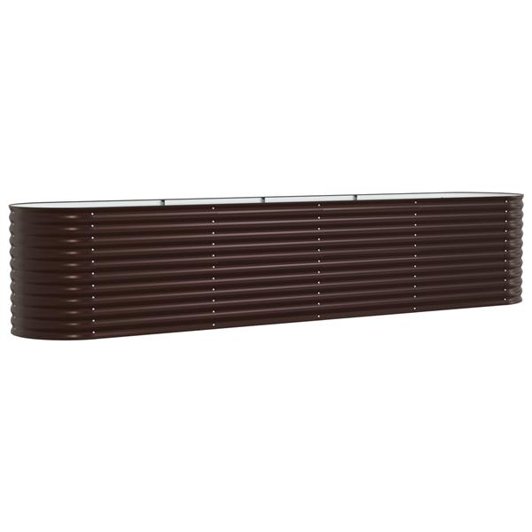 Grote foto vidaxl plantenbak verhoogd 400x80x81 cm gegalvaniseerd staal bruin tuin en terras overige tuin en terras