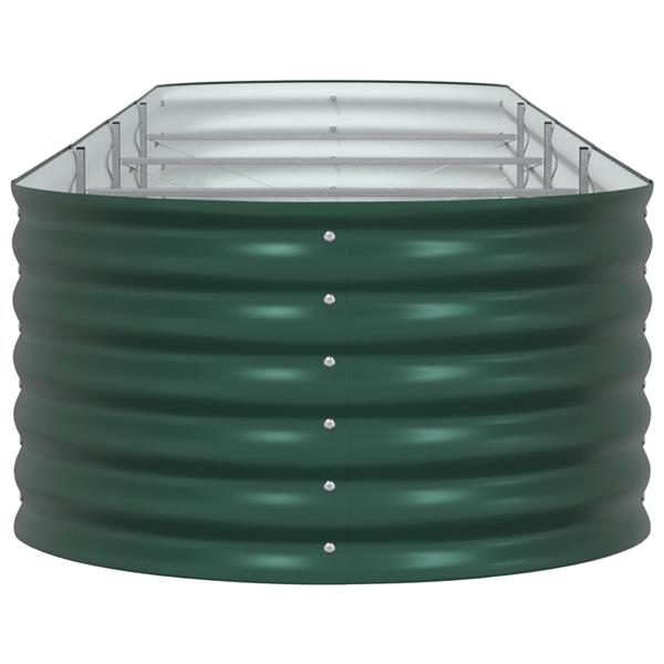 Grote foto vidaxl plantenbak verhoogd 400x80x44 cm gegalvaniseerd staal groen tuin en terras overige tuin en terras