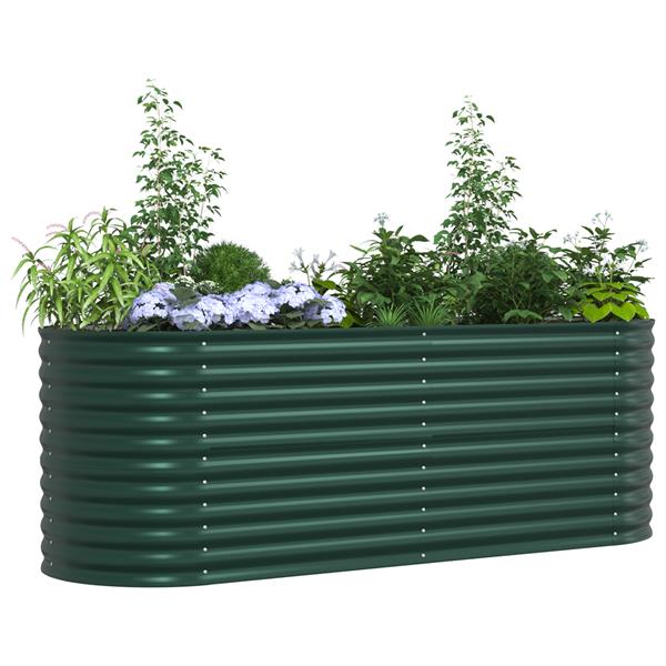 Grote foto vidaxl plantenbak verhoogd 240x80x81 cm gegalvaniseerd staal groen tuin en terras overige tuin en terras
