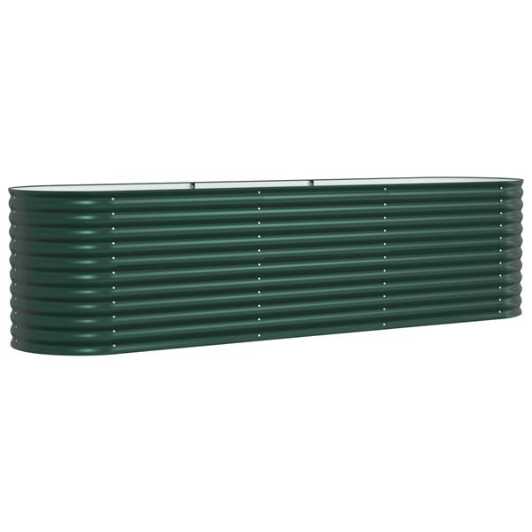 Grote foto vidaxl plantenbak verhoogd 320x80x81 cm gegalvaniseerd staal groen tuin en terras overige tuin en terras