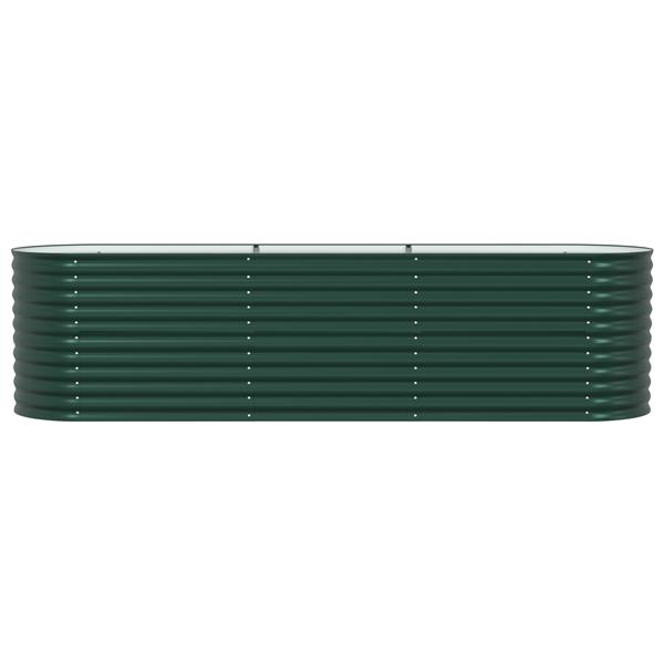 Grote foto vidaxl plantenbak verhoogd 320x80x81 cm gegalvaniseerd staal groen tuin en terras overige tuin en terras