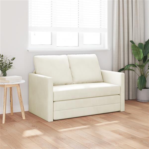 Grote foto vidaxl loveseat 2 zits cr me stof hout 2 zits zit veel cr me loveseat huis en inrichting bankstellen