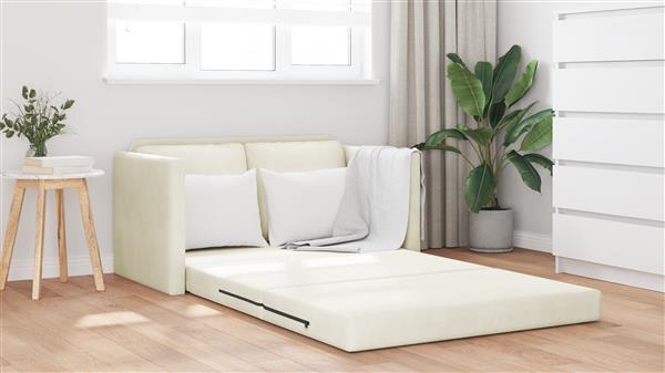 Grote foto vidaxl loveseat 2 zits cr me stof hout 2 zits zit veel cr me loveseat huis en inrichting bankstellen