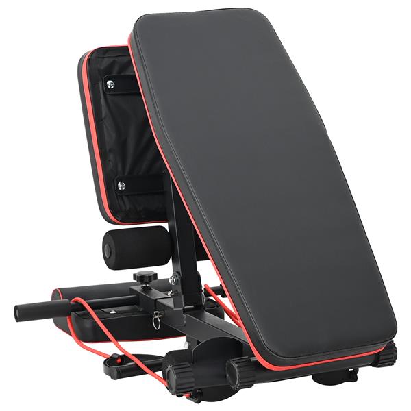 Grote foto vidaxl verstelbare halterbank met weerstandsbanden 150 kg zwart staal sport en fitness fitness