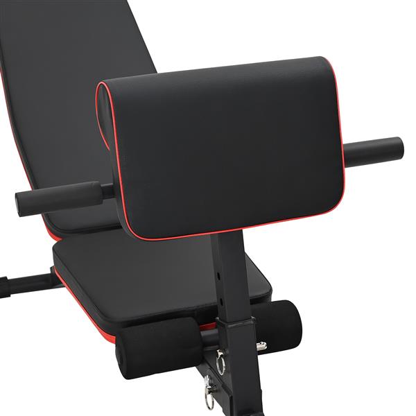 Grote foto vidaxl verstelbare halterbank met weerstandsbanden 150 kg zwart staal sport en fitness fitness